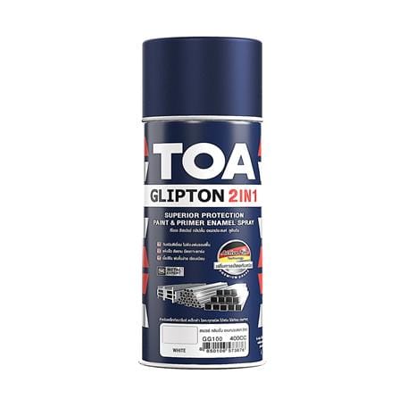 SPRAY PAINT TOA GLIPTON 2IN1 GG100 400CC WHITE