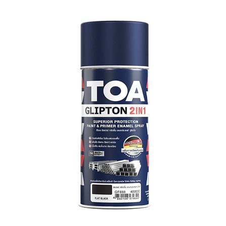 สีสเปรย์ TOA GLIPTON 2IN1 GF888 400 ซีซี สีดำด้าน