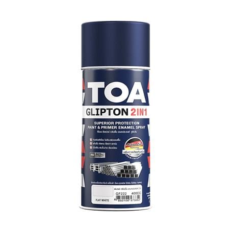 SPRAY PAINT TOA GLIPTON 2IN1 GF222 400CC FLAT WHITE