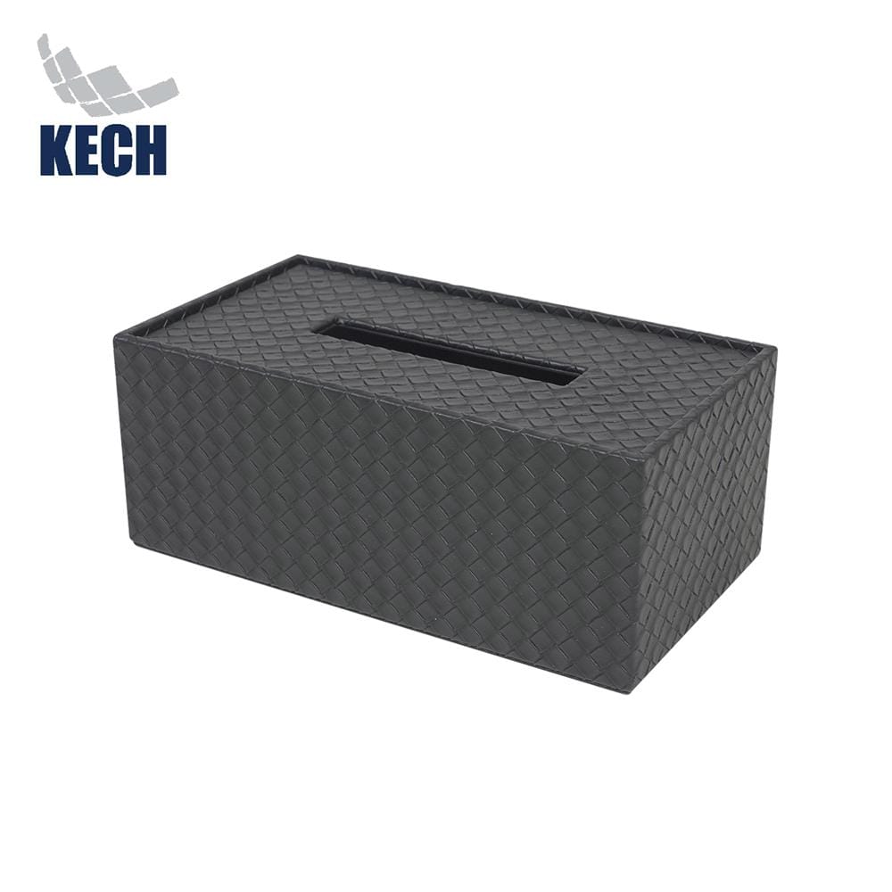 กล่องทิชชูแผ่น PVC KECH WEAVE สีดำ_1