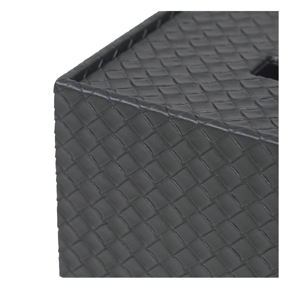 กล่องทิชชูแผ่น PVC KECH WEAVE สีดำ