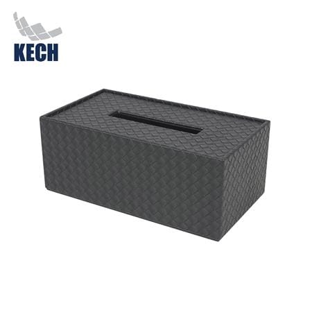 กล่องทิชชูแผ่น PVC KECH WEAVE สีดำ_0