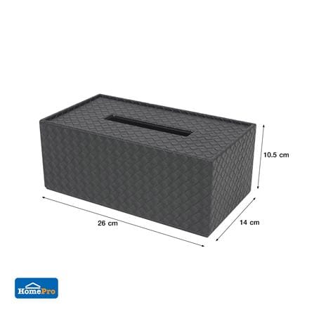 กล่องทิชชูแผ่น PVC KECH WEAVE สีดำ_6