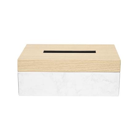 กล่องทิชชูแผ่น PVC KECH MINIMAL MARBLE สีเบจ_2
