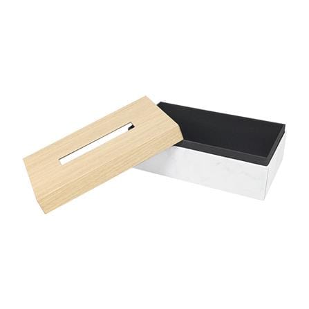 กล่องทิชชูแผ่น PVC KECH MINIMAL MARBLE สีเบจ_3