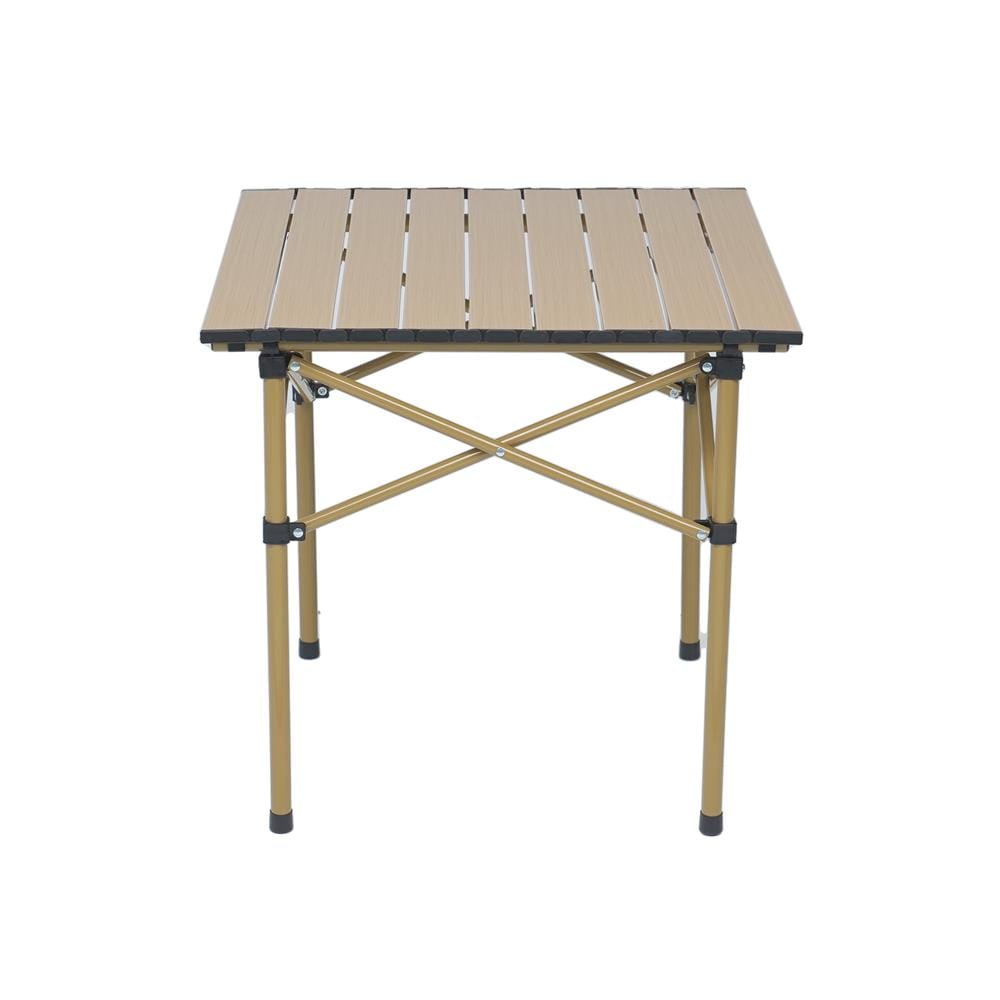 โต๊ะพับเหล็กตั้งแคมป์ SPRING LIGHT WOOD 50 ซม. สีน้ำตาลอ่อน