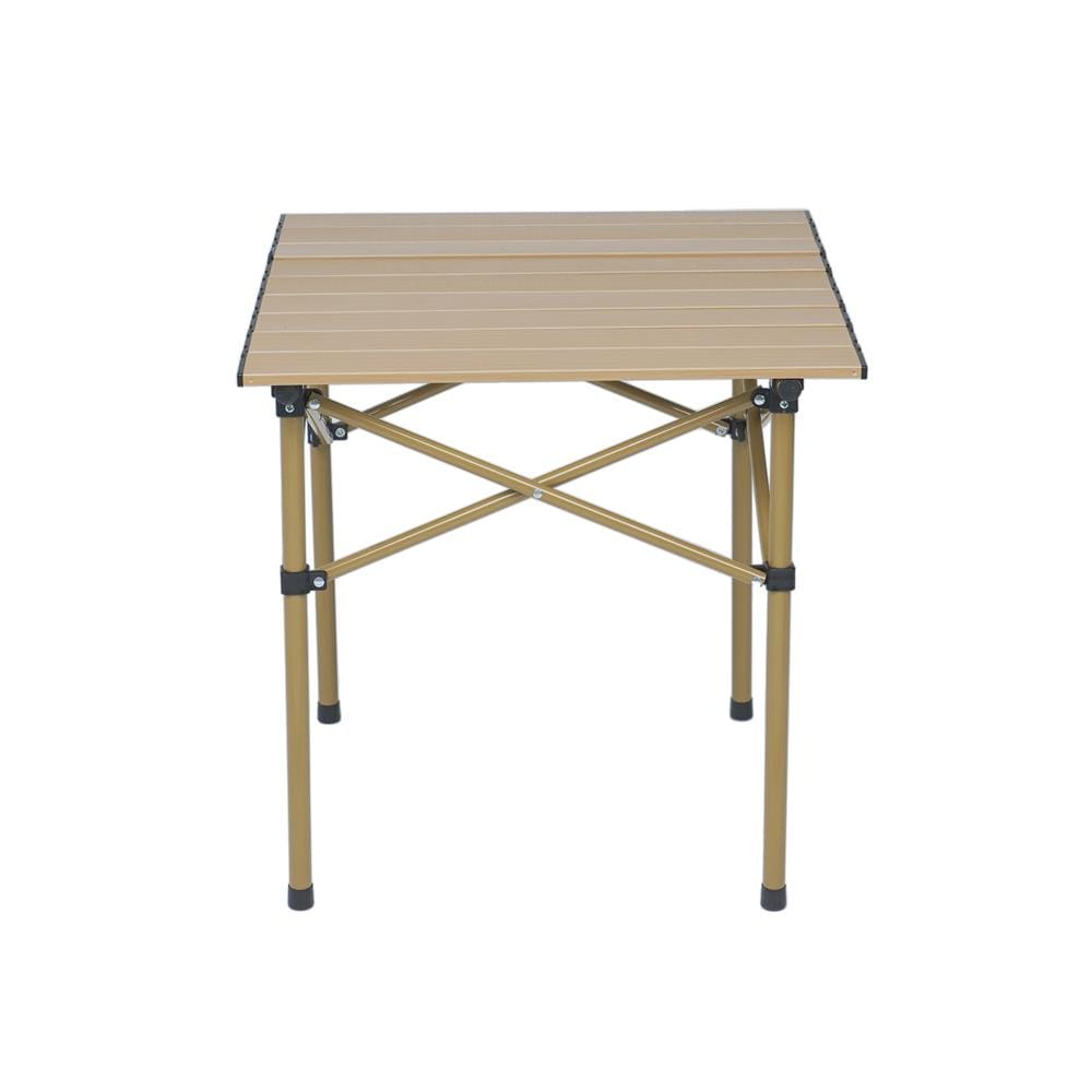 โต๊ะพับเหล็กตั้งแคมป์ SPRING LIGHT WOOD 50 ซม. สีน้ำตาลอ่อน