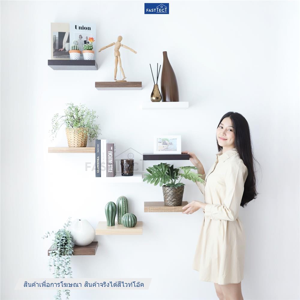 ชั้นแขวนผนัง FASTTECT SS2404-P-WHOAK 40 ซม. สีไวท์โอ๊ค