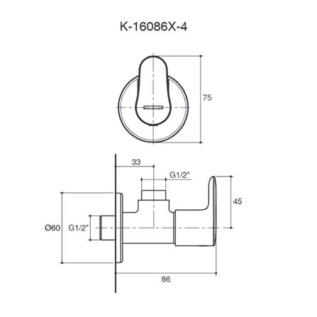 สต๊อปวาล์ว 1 ทาง KOHLER K-16086X-4-BV_1