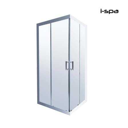 ฉากกั้นอาบน้ำ I-SPA I-SQU004GWH 100x100x190 ซม. สีขาว_0