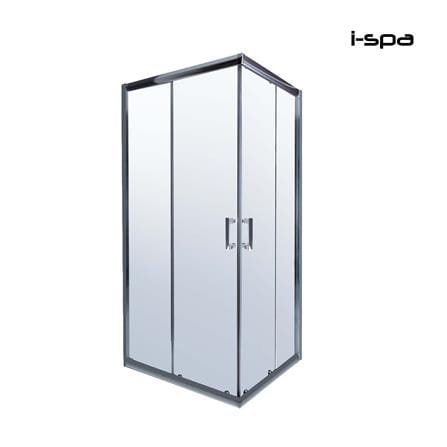 ฉากกั้นอาบน้ำ I-SPA I-SQU004GCR 100x100x190 ซม. สีโครม