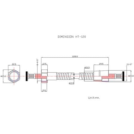 สายฝักบัวสเตนเลส HANG HT-120 120 ซม._1