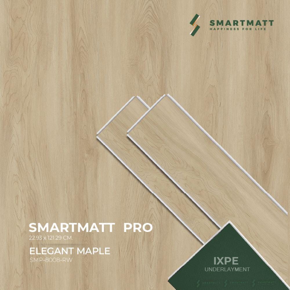 พื้น SPC SMARTMATT PRO 6 มม. 2.22 ตร.ม. สี ELEGANT MAPLE (แพ็ก 8 ชิ้น)