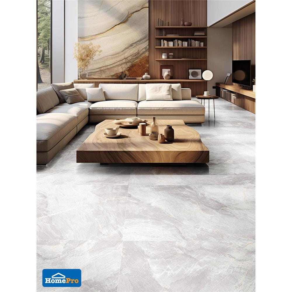 กระเบื้องพื้นพอร์ซเลน 80x160 ซม. TARA เมลิไลท์ ขาว 2.56 ตร.ม.