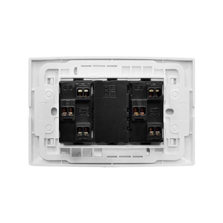 ชุดเต้ารับเดี่ยว 3 ขา 2 ช่อง + USB 2 ช่อง HACO AP-E2SB สีขาว_4