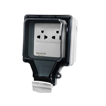หน้ากากกันน้ำพร้อมเต้ารับ HACO WH-S66-E2 สีเทา_1