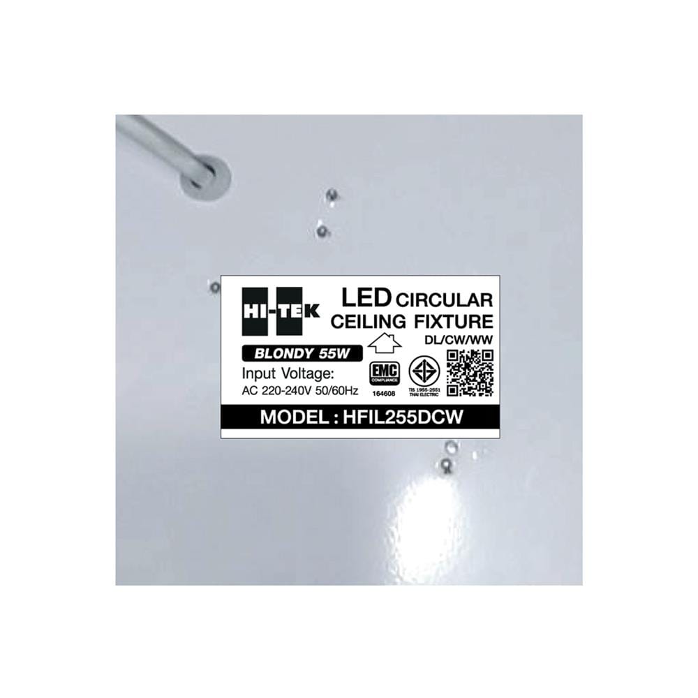 ไฟเพดาน LED HI-TEK HFIL255DCW 19.3 นิ้ว 55 วัตต์ DAYLIGHT/CO0L WHITE/WARM WHITE สีขาว/ทอง