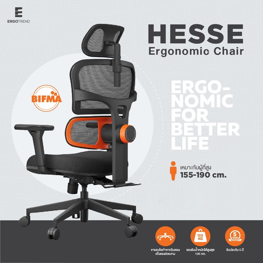 เก้าอี้สุขภาพ ERGOTREND HESSE สีดำ