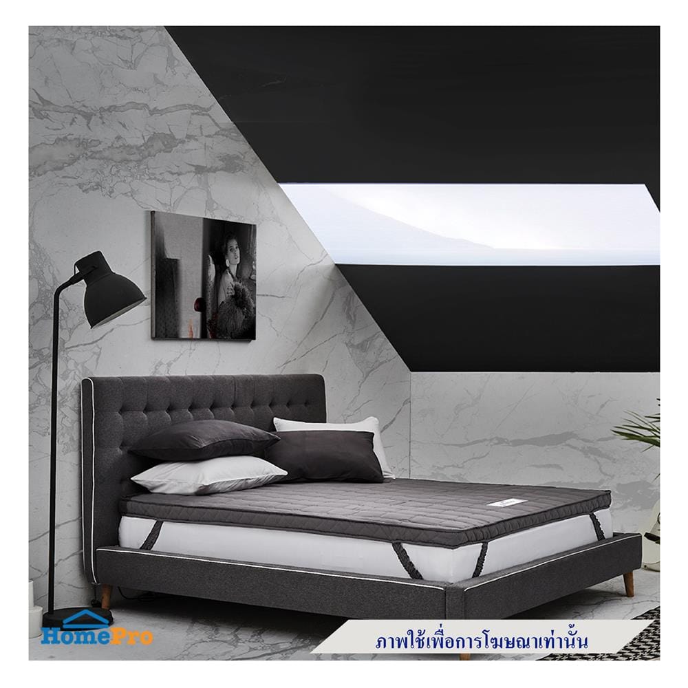 แผ่นรองนอน 3.5 ฟุต LOTUS SILVER SKY สีเทาเข้ม