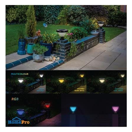 ไฟหัวเสา SOLAR LAMPTAN RAINBOW 40 วัตต์ RGB สีดำ_3