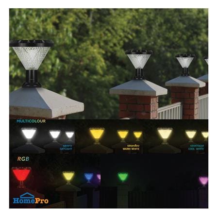 ไฟหัวเสา SOLAR LAMPTAN SPARKLING 40 วัตต์ RGB สีดำ_3