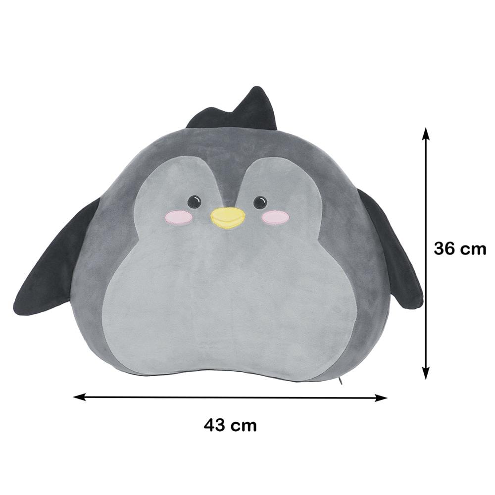 เบาะรองหลัง HOME LIVING STYLE PENGUIN 14X17 นิ้ว สีเทา