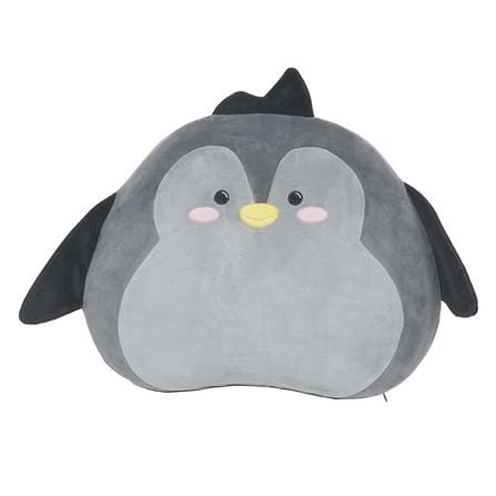 เบาะรองหลัง HOME LIVING STYLE PENGUIN 14X17 นิ้ว สีเทา_0