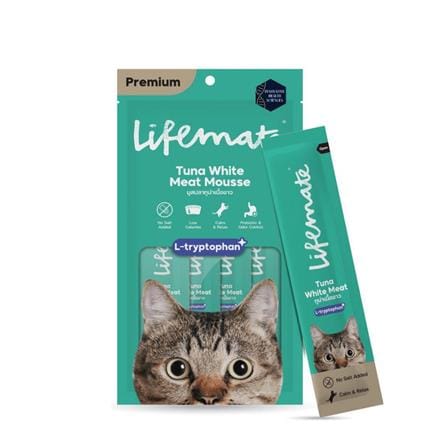 ขนมแมวเลีย LIFEMATE TUNA WHITE MEAT MOUSSE L-TRYPTOPHAN 48 ก._0