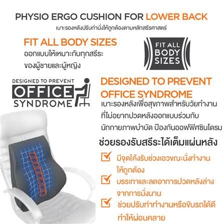 เบาะรองหลัง ERGOTREND 17.6X14 นิ้ว สีเทา_5