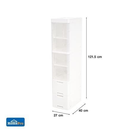 ตู้ลิ้นชัก 4 ชั้น STACKO PURE 27x40x121.5 ซม. สีขาว_6