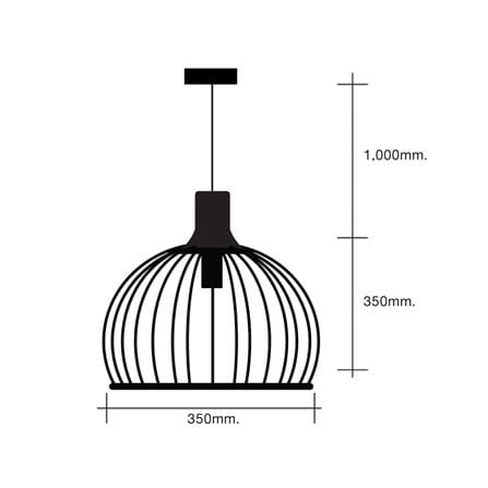 ไฟช่อ HI-TEK HFDKT0003S สีน้ำตาล 1 หัว_2