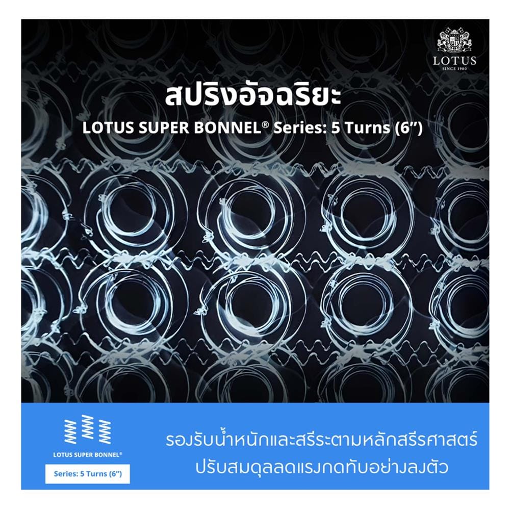 ที่นอนยางพารา 5 ฟุต LOTUS รุ่น HUDSON I พร้อมหมอนหนุน 2 ชิ้น