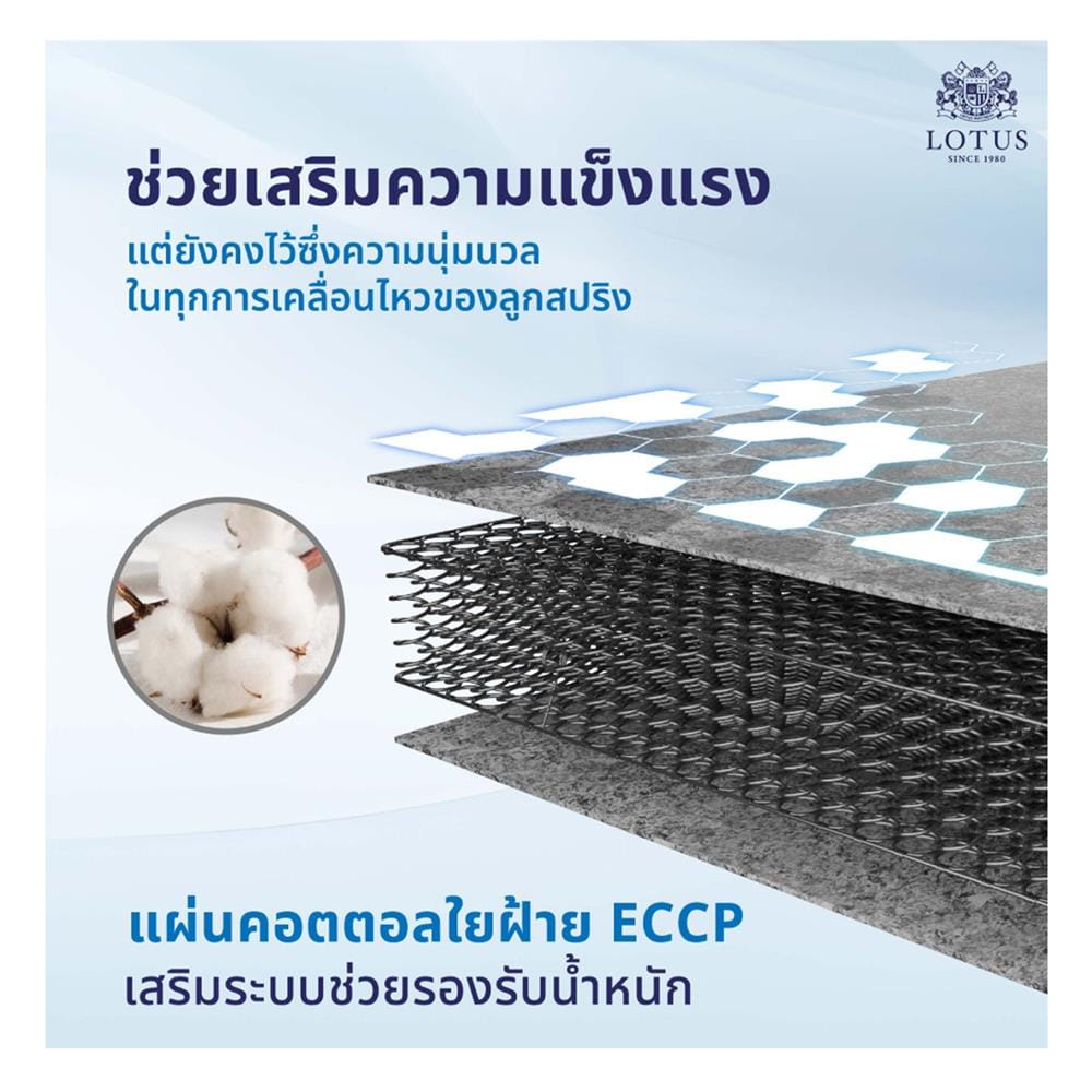 ที่นอนยางพารา 5 ฟุต LOTUS รุ่น HUDSON I พร้อมหมอนหนุน 2 ชิ้น