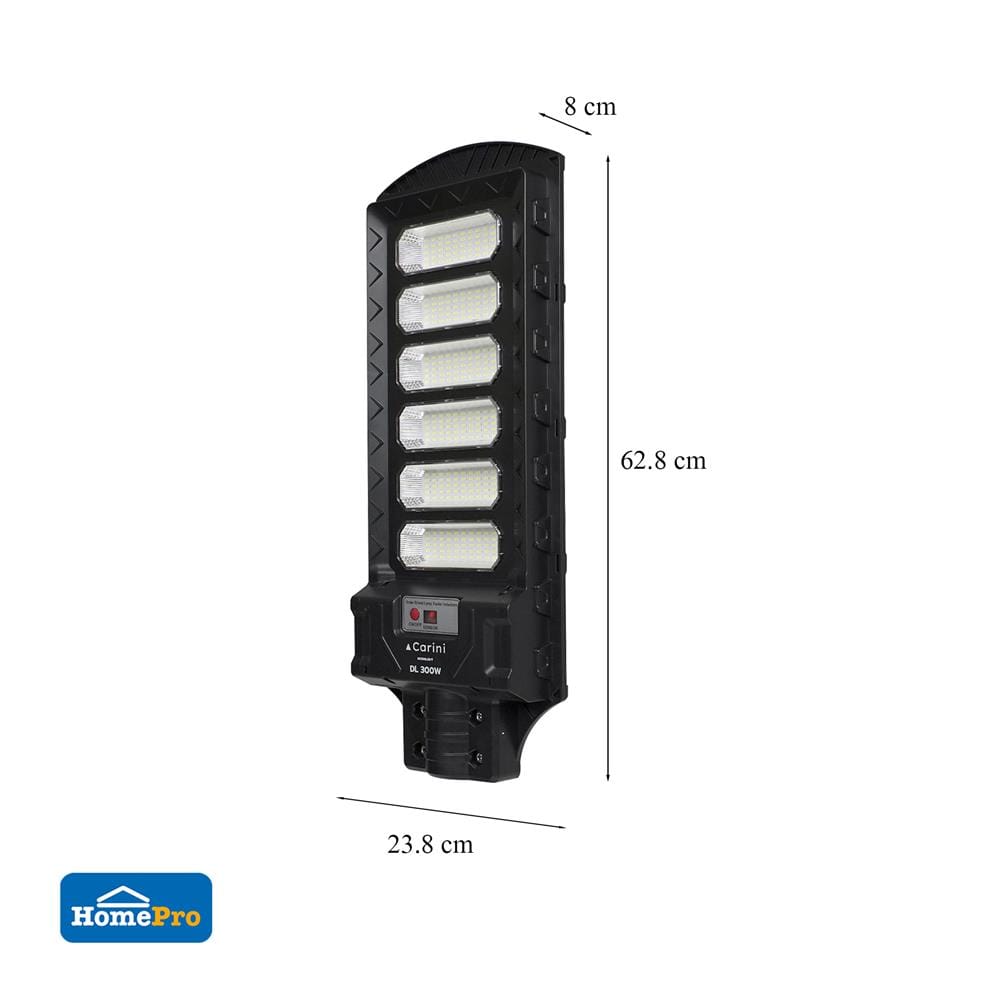ไฟถนน SOLAR CARINI MOONLIGHT 300 วัตต์ DAYLIGHT สีดำ