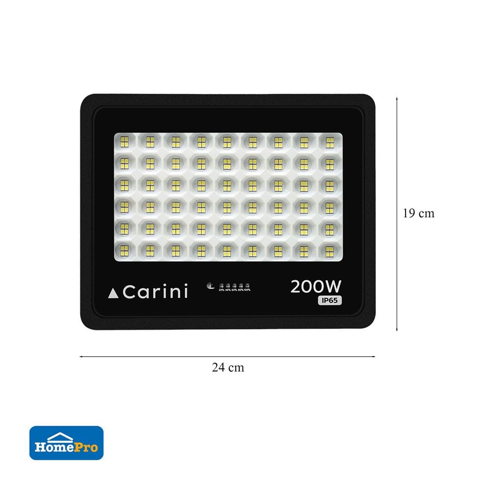ไฟสปอตไลท์ SOLAR CARINI NOVA 200 วัตต์ DAYLIGHT สีดำ