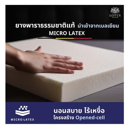 ที่นอนยางพารา 6 ฟุต LOTUS รุ่น HUDSON I พร้อมหมอนหนุน 2 ชิ้น_8