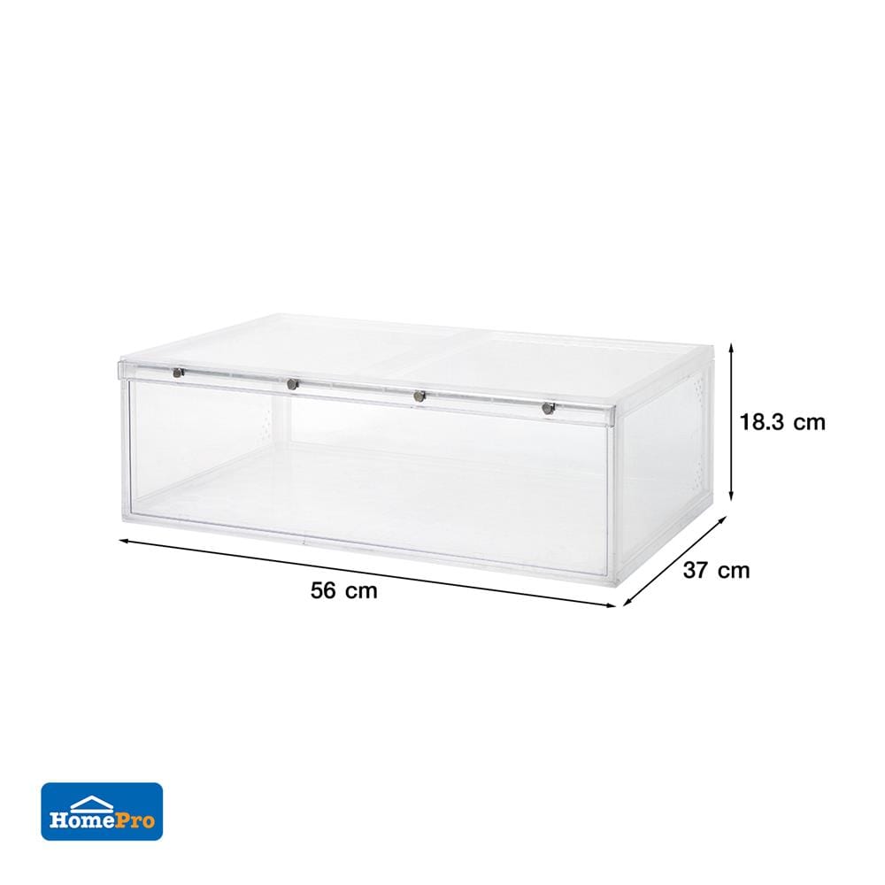 กล่องรองเท้าหน้ากว้าง STACKO D.I.Y MAGNETIC LOCK 56X37X18.30 ซม. สีใส