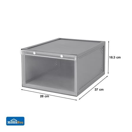 กล่องรองเท้า STACKO D.I.Y MAGNETIC LOCK MONO 28x37x18.3 ซม. สีเทา_5