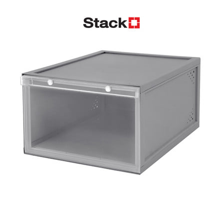 กล่องรองเท้า STACKO D.I.Y MAGNETIC LOCK MONO 28x37x18.3 ซม. สีเทา_1