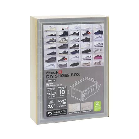 กล่องรองเท้าเปิดข้าง STACKO D.I.Y MAGNETIC LOCK 37x28x18.3 ซม. สีใส_3