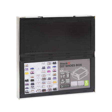 กล่องรองเท้า STACKO D.I.Y MAGNETIC LOCK 28x37x18.3 ซม. สีดำ_4