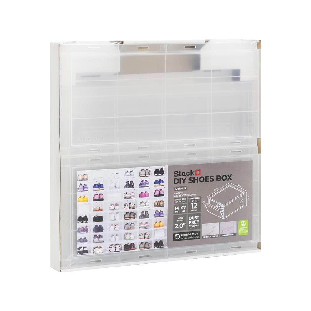กล่องรองเท้า STACKO D.I.Y MAGNETIC LOCK 28x37x18.3 ซม. สีใส