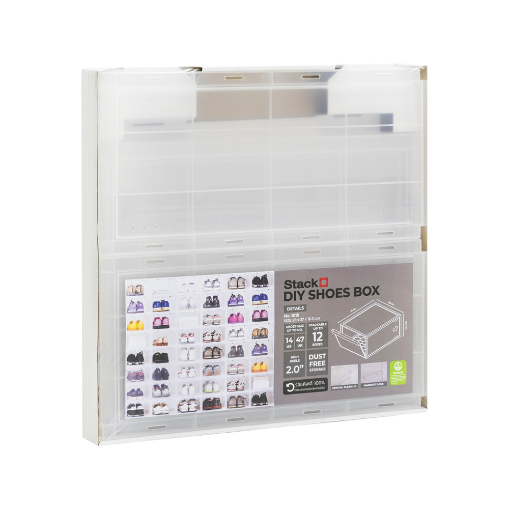 กล่องรองเท้า STACKO D.I.Y MAGNETIC LOCK 28x37x18.3 ซม. สีใส