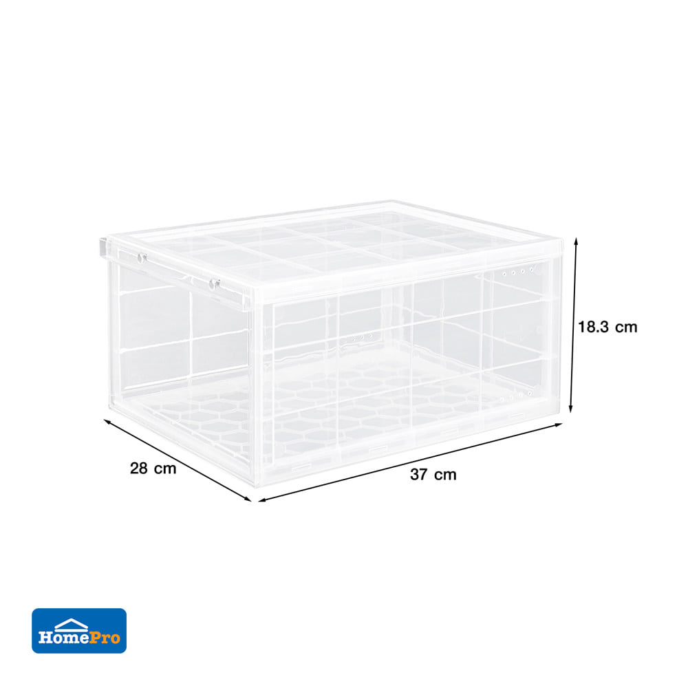 กล่องรองเท้า STACKO D.I.Y MAGNETIC LOCK 28x37x18.3 ซม. สีใส