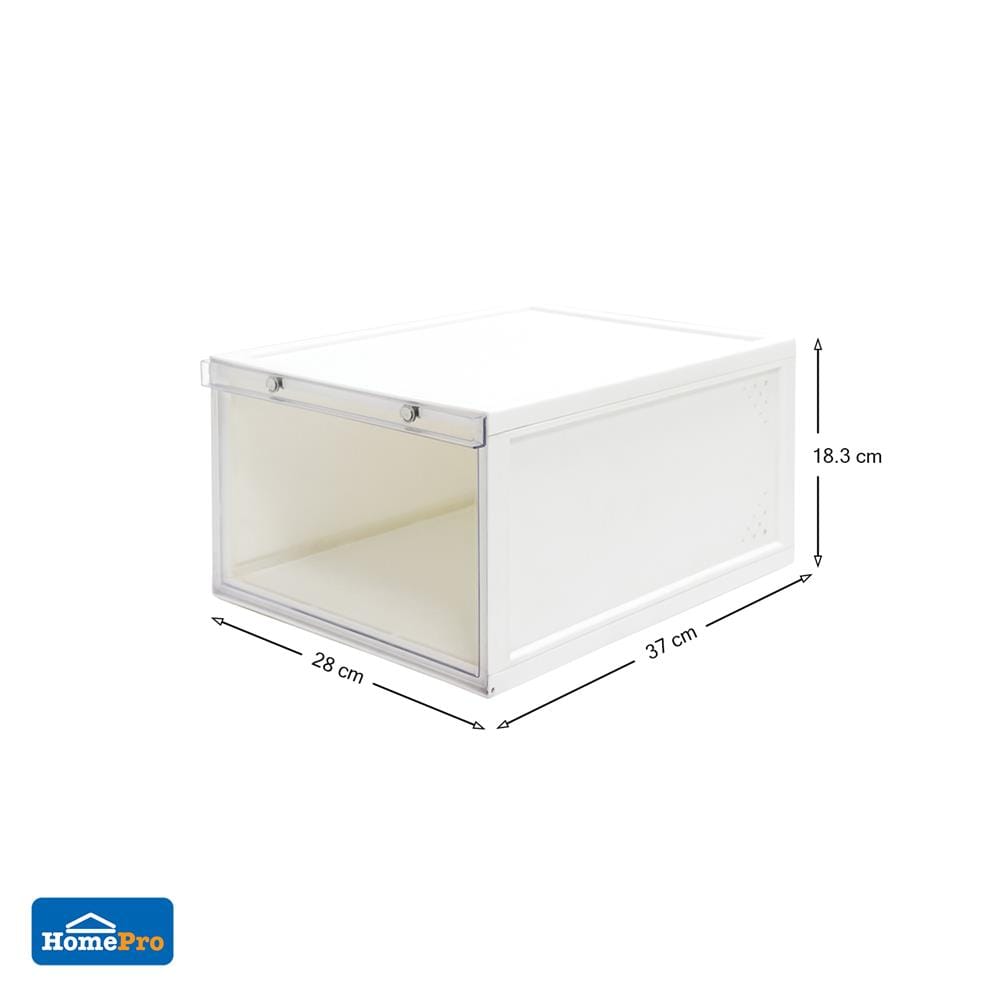 กล่องรองเท้า STACKO D.I.Y MAGNETIC LOCK MONO 28x37x18.3 ซม. สีขาว