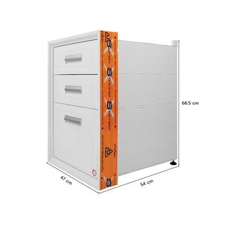 ตู้ลิ้นชัก 3 ชั้น SUPER L 47x66.5 ซม. สีขาว_4
