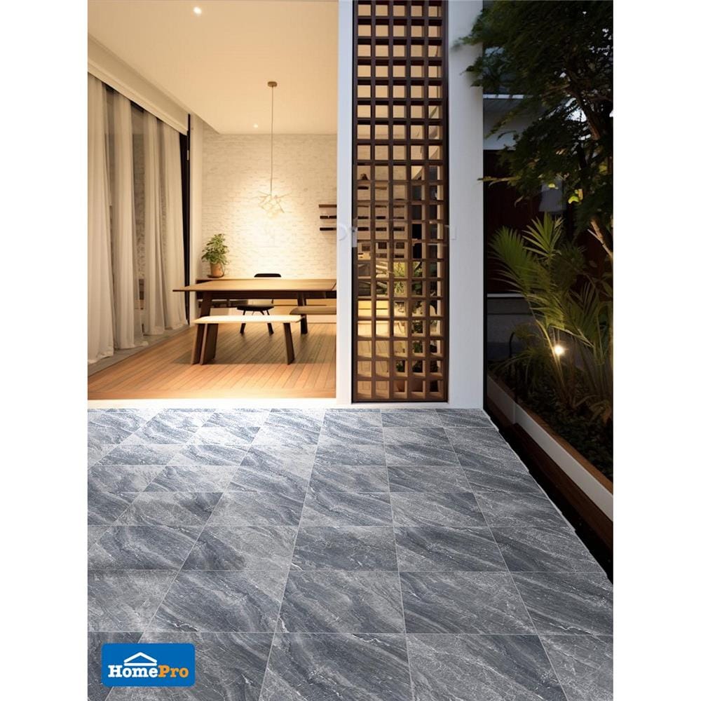 กระเบื้องพื้น 16x16 นิ้ว COTTO คิเมียรา เทาเข้ม ECO PM 0.96 ตร.ม.