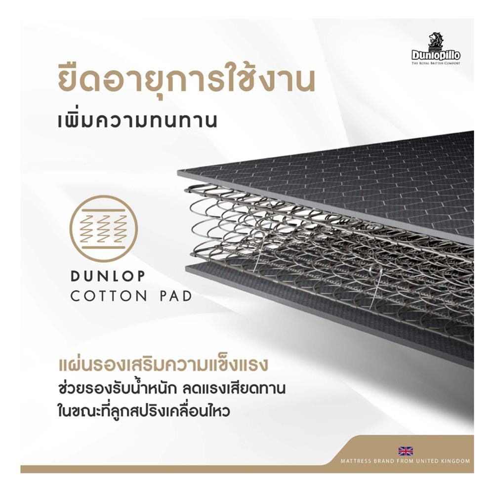 ที่นอนยางพารา 3.5 ฟุต DUNLOPILLO รุ่น RAPTURE II พร้อมหมอนหนุน 1 ชิ้น