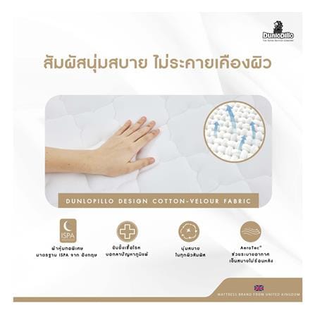 ที่นอนยางพารา 6 ฟุต DUNLOPILLO รุ่น RAPTURE II พร้อมหมอนหนุน 2 ชิ้น_12