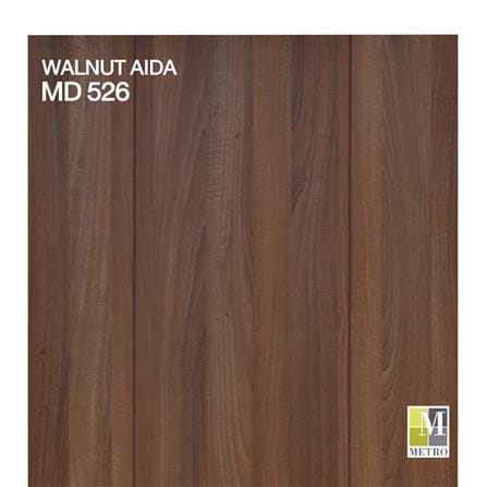 ประตูภายในเมลามีนทนไฟ ไม่เจาะลูกบิด METRO MD526 WALNUT AIDA 80x200 ซม. สีโอ๊ค_1